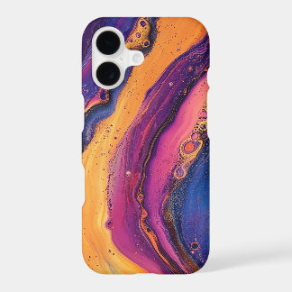 Rainbow Fluid Pour Purple & Orange Colourful