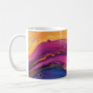Rainbow Fluid Pour Purple & Orange Colourful Coffee Mug