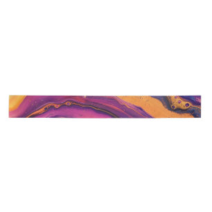 Rainbow Fluid Pour Purple & Orange Colourful Satin Ribbon