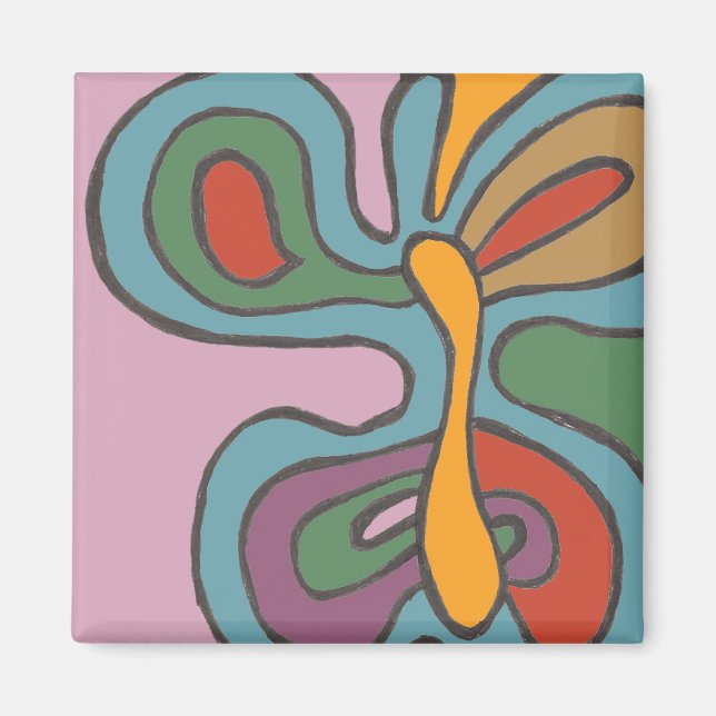 Rainbow Flutterfly Magnet (Front)