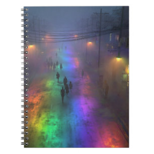 Rainbow Fog City Street Carnet