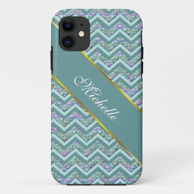 Rainbow Foil ZigZag Pattern Case-Mate iPhone Case (Back)