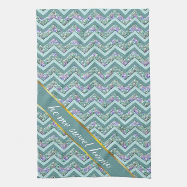 Rainbow Foil ZigZag Pattern Kitchen Towel (Vertical)