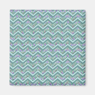 Rainbow Foil ZigZag Pattern Magnet