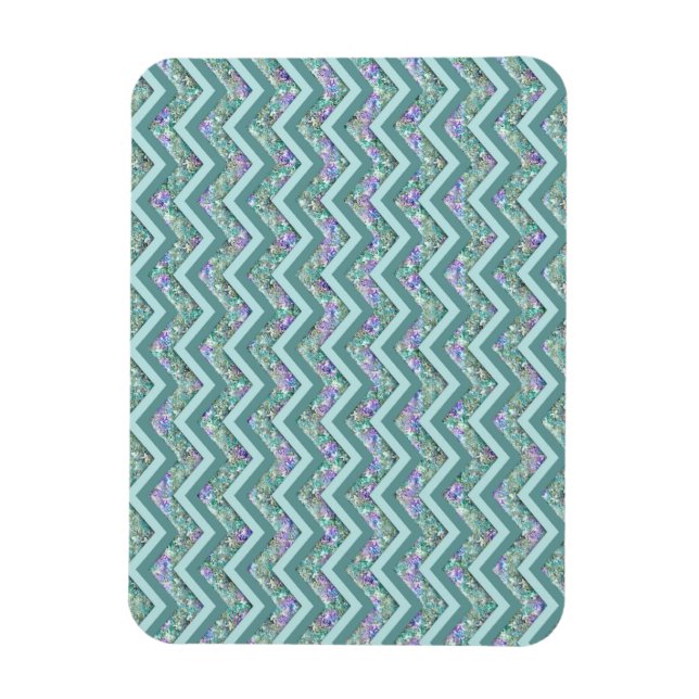Rainbow Foil ZigZag Pattern Magnet (Vertical)