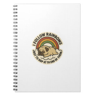 Rainbow Follower Pug St.Patrick's Day Notebook