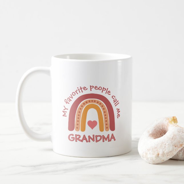 Rainbow For Grandma From Children Coffee Mug (With Donut)