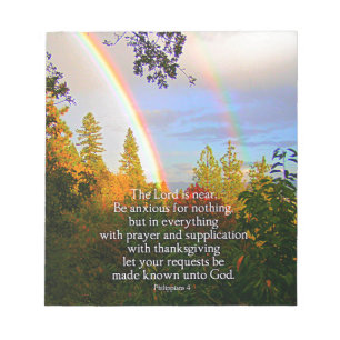 Rainbow Forest Christian Scripture Bible Verse Notepad