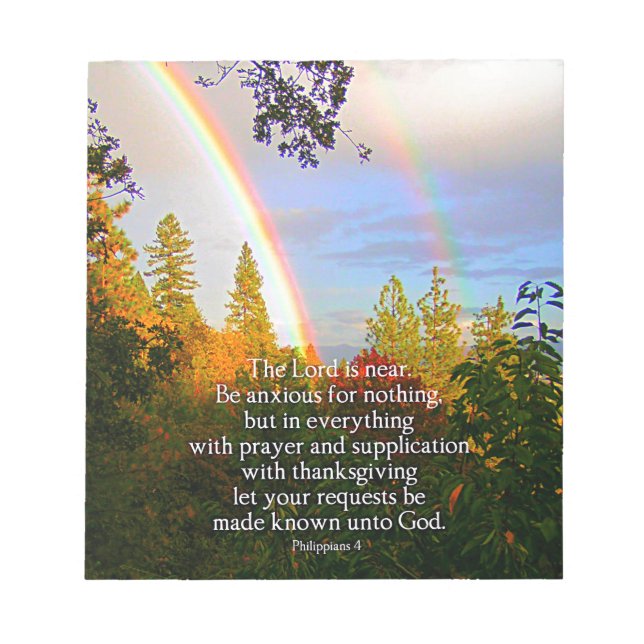 Rainbow Forest Christian Scripture Bible Verse Notepad (Front)