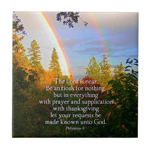 Rainbow Forest Christian Scripture Bible Verse Tile
