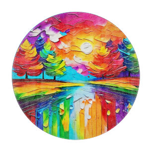 Rainbow Forest Sunset Dreams Cutting Board