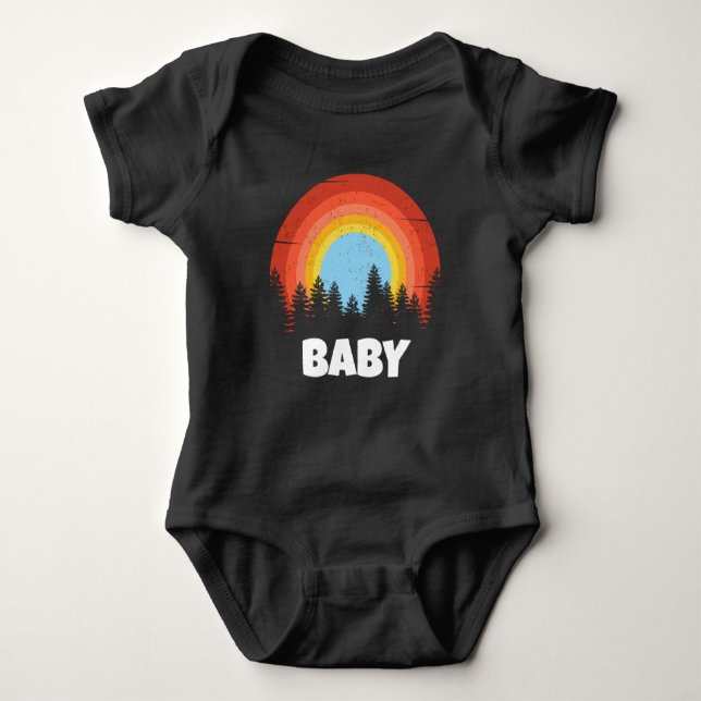 rainbow forest sunset nature baby customizable bodysuit (Front)