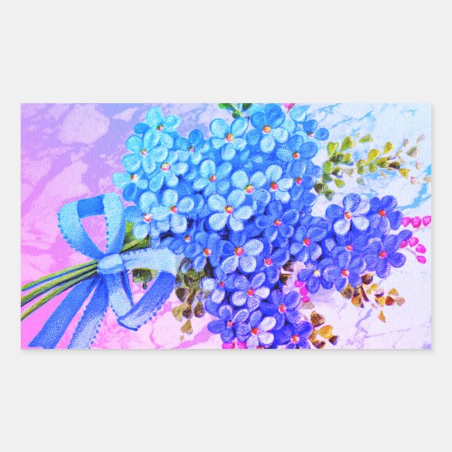 Rainbow Forget-Me-Nots Flower Sticker (Front)