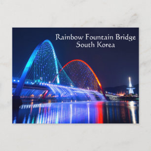 Rainbow Fountain Bridge South Korea Postcard
