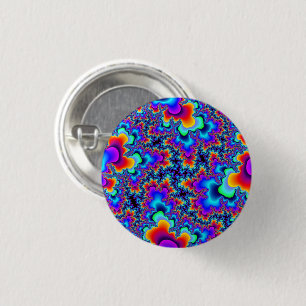 Rainbow Fractal 1 Inch Round Button