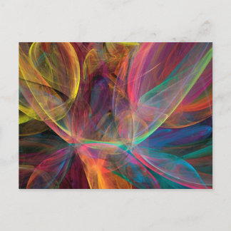 Rainbow Fractal Art Postcard