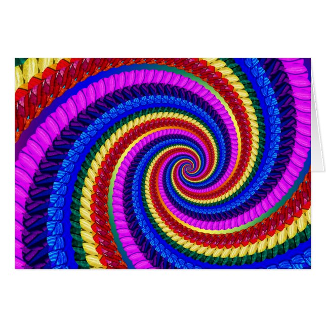 Rainbow Fractal Art Swirl Pattern (Front Horizontal)