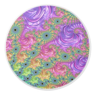 Rainbow Fractal Ceramic Knob