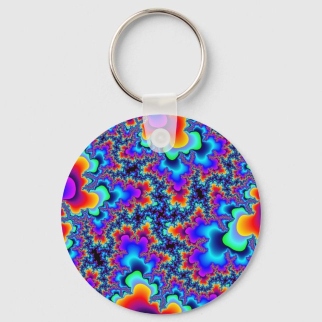 Rainbow Fractal Keychain (Front)
