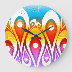 Rainbow Fractal Lace Dream Wall Clock
