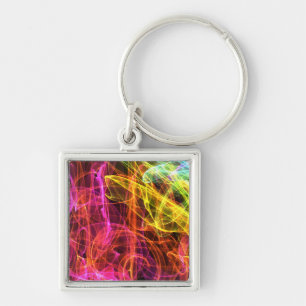 Rainbow Fractal Smoke Keychain