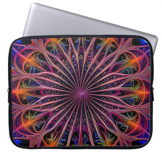 Rainbow Fractal Style Flower Art Laptop Sleeve