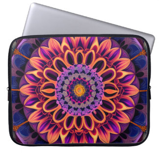 Rainbow Fractal Style Flower Art Laptop Sleeve