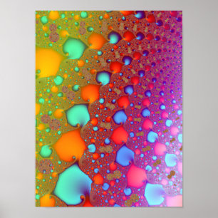Rainbow Fractal Wave Psychedelic Gradient Pattern  Poster