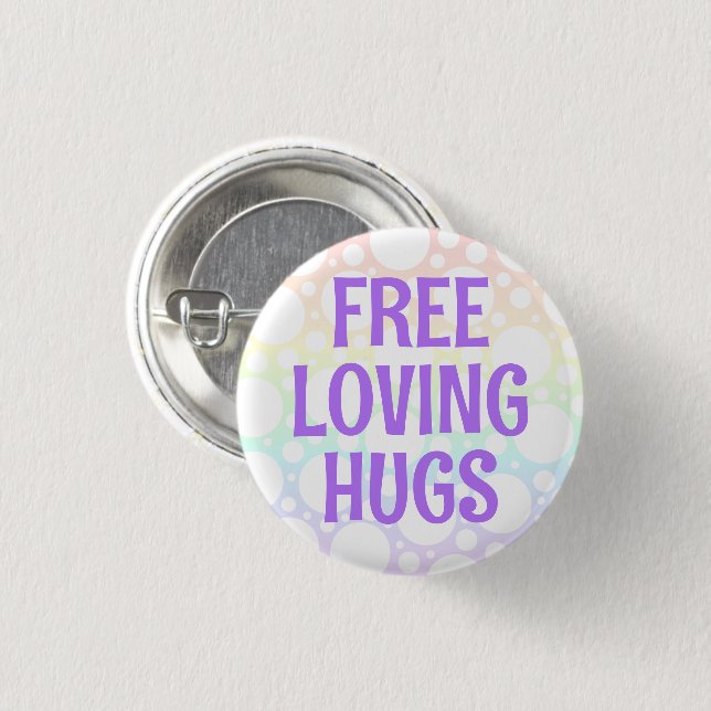 Rainbow Free Loving Hugs Button (Front & Back)