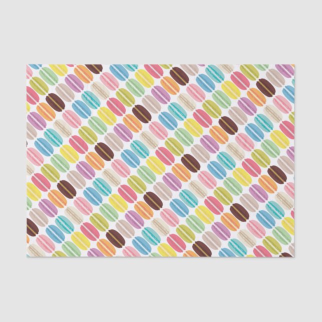 Rainbow French Macarons Pattern Tissue Paper (Front)