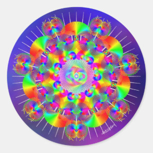 Rainbow Frequencies Classic Round Sticker