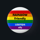 Rainbow Friendly LGBTQIA Ally Pin<br><div class="desc">Show your support for the lesbian, gay, bisexual, transgender, queer, intersex, and asexual people of the world with this pin. No matter your own romantic orientation or gender identity, you can make a statement that LBGTQIA folks are free from your judgment and are safe in your presence. This can make...</div>