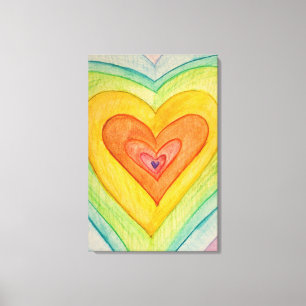 Rainbow Friendship Hearts Painting Prints (Large)