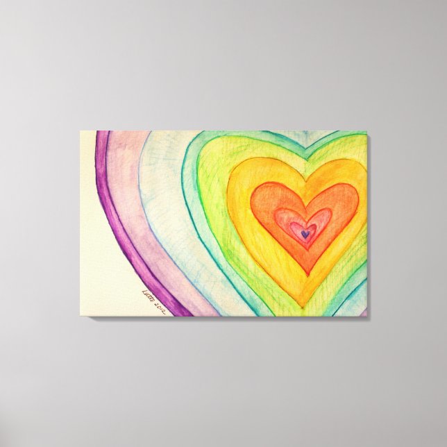 Rainbow Friendship Hearts Peintures d'art en toile (Recto)