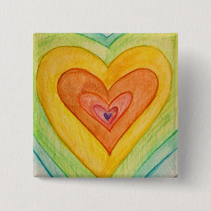 Rainbow Frienship Hearts Art Lapel Pins or Buttons