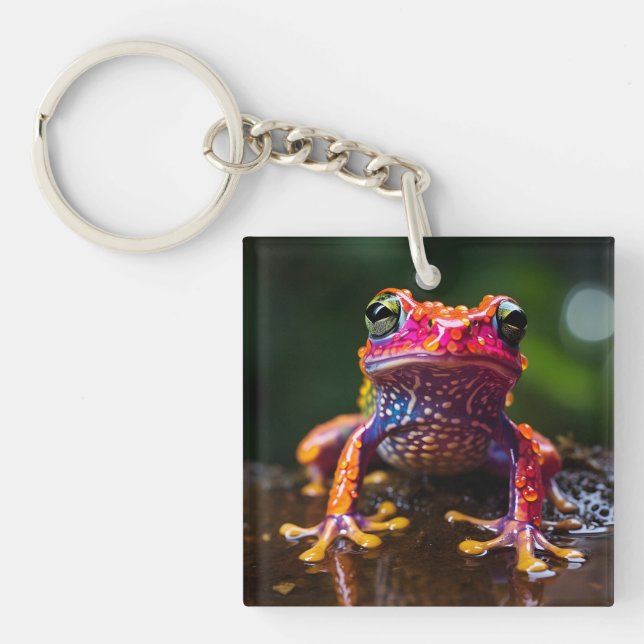 🐸 rainbow frog keychain (Front)