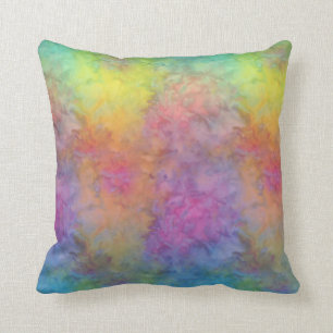 [Rainbow Frost] Multi-Coloured Tie-Dye Throw Pillow