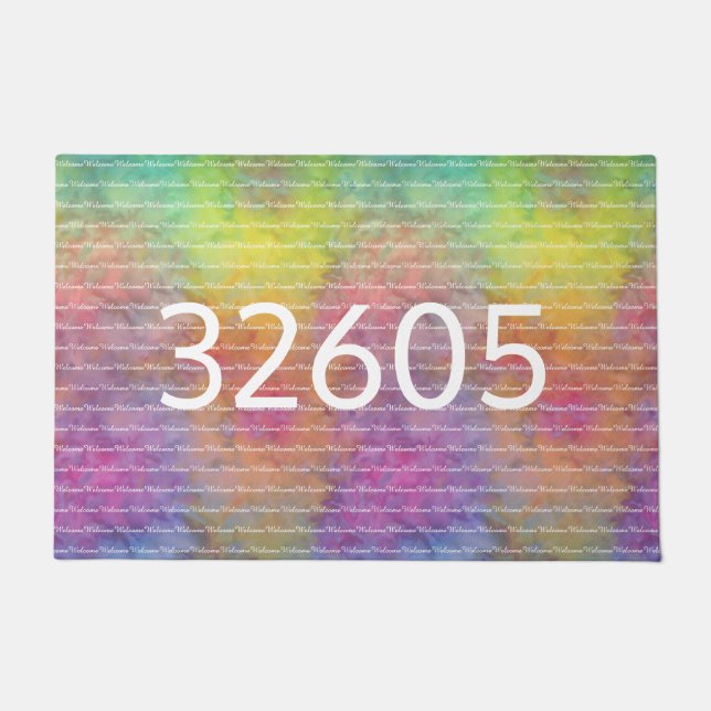 [Rainbow Frost] Multi-Coloured Tie-Dye Welcome Doormat (Front)