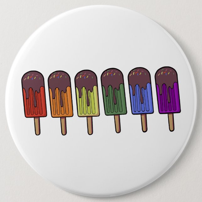 Rainbow Frozen pop Parade 6 Inch Round Button (Front)