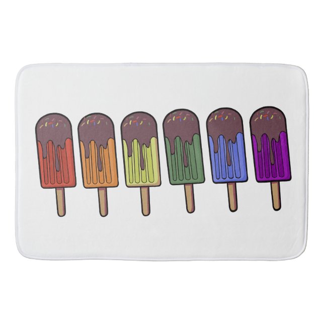 Rainbow Frozen pop Parade Bath Mat (Front)