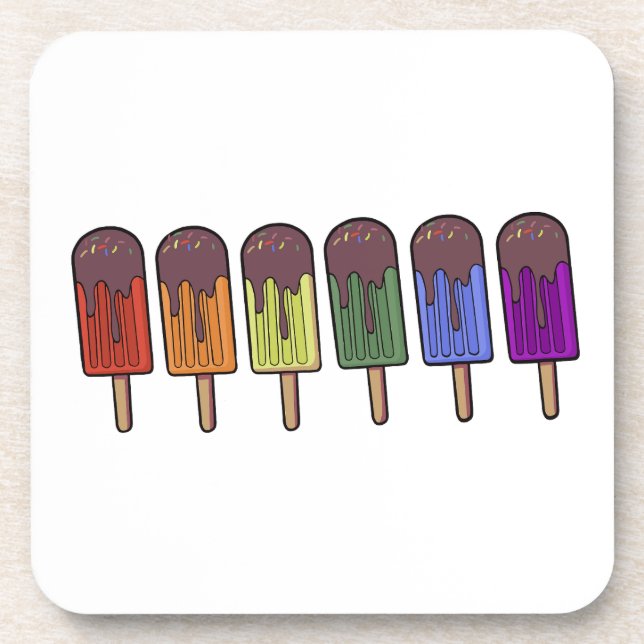 Rainbow Frozen pop Parade Coaster (Front)