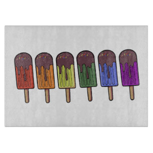Rainbow Frozen pop Parade Cutting Board