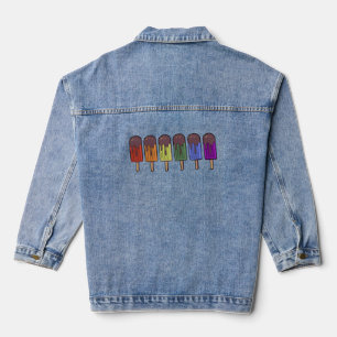 Rainbow Frozen pop Parade Denim Jacket