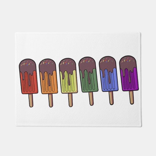 Rainbow Frozen pop Parade Doormat (Front)