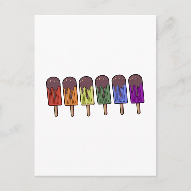 Rainbow Frozen pop Parade Holiday Postcard (Front)