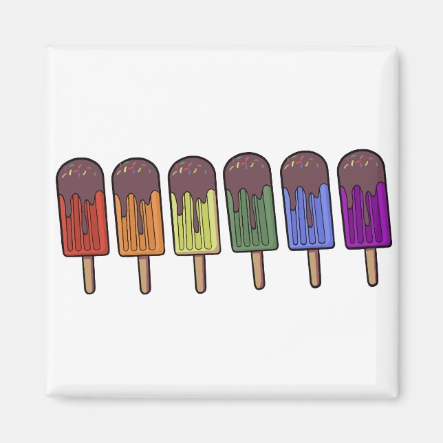Rainbow Frozen pop Parade Magnet (Front)