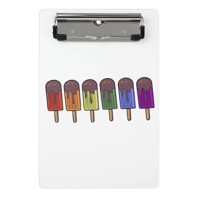 Rainbow Frozen pop Parade Mini Clipboard (Front)