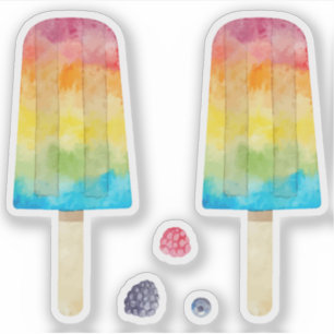 Rainbow frozen rainbow fruit juice bat set