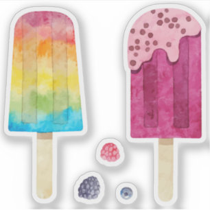 Rainbow frozen rainbow fruit juice bat set