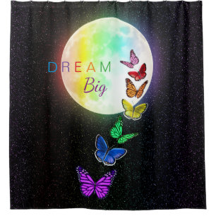 Rainbow Full Moon & Rainbow Butterflies Dream Big